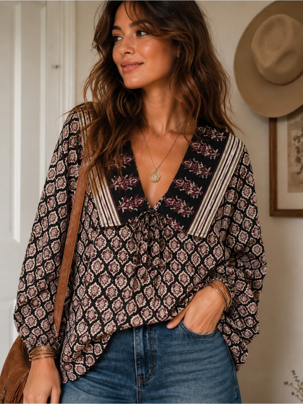 Cleobella boho top msrp~$200
